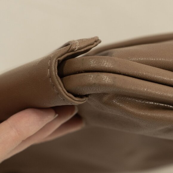 Vintage 70s Tan Brown Clutch Foldover Large Convertible Cross Body Shoulder Bag - Picture 10 of 15